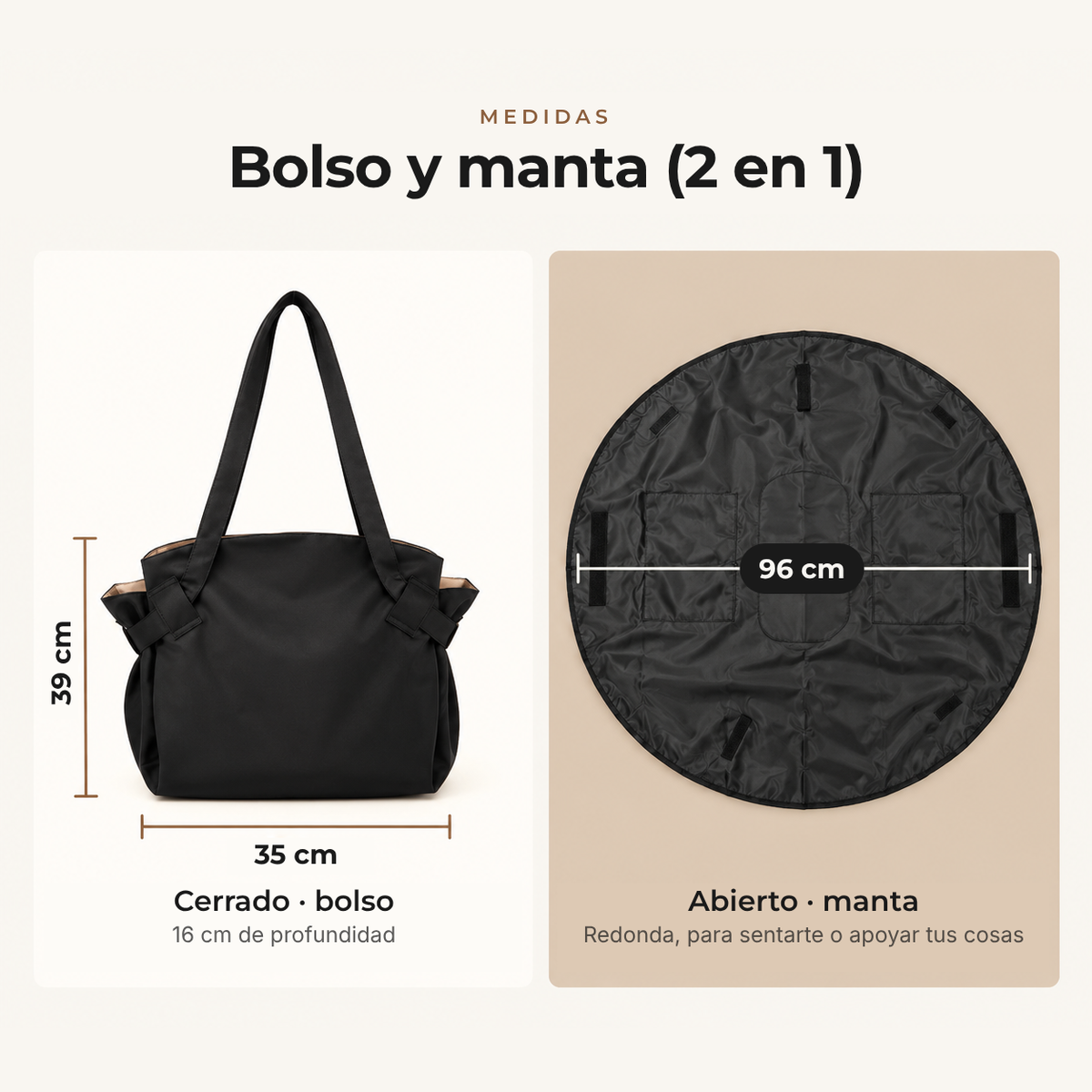 ORBA · Bolso manta 2 en 1